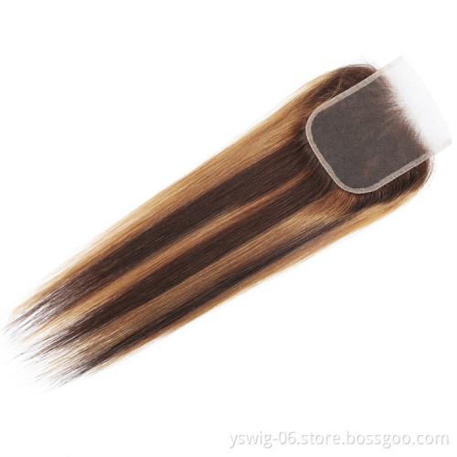 YS Piano Color Super Double Drawn Human Hair Bundles With Closure,Double Drawn Cuticle Aligned Brazilian Hair Bundles Vendors